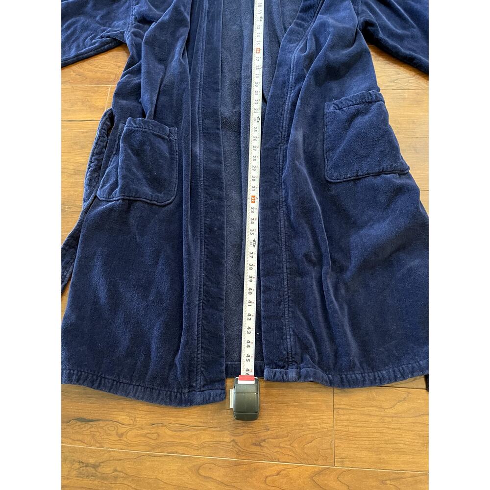 Polo Ralph Lauren Navy Blue Terry Cotton Bath Belted Robe Red Pony Mens L/XL - Picture 4 of 9